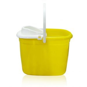 plastic yellow 2 gallon bucket with white wringer