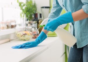 cleaning the kitchen after having the flu